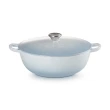 【Le Creuset】琺瑯鑄鐵媽咪鍋26cm(加勒比海藍/雪紡粉/海岸藍/水晶紫/藍鈴紫 多色選1)