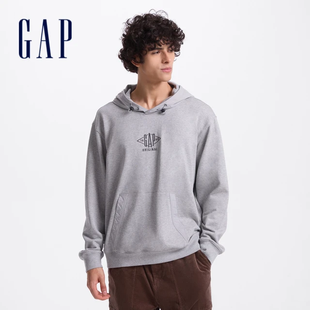 GAP 男裝 純棉小熊刺繡翻領短袖襯衫-藍色(890877)