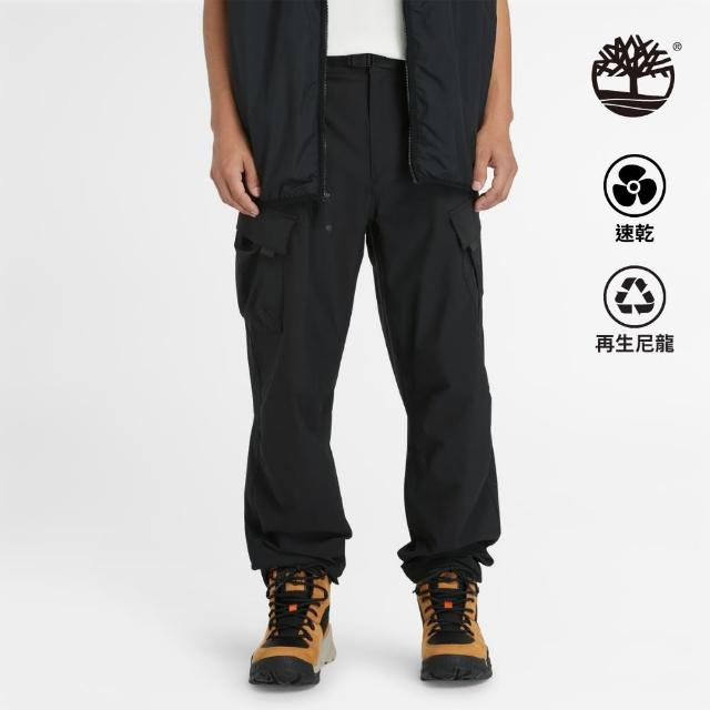 【Timberland】男款黑色彈性快乾休閒長褲(A6VBT001)