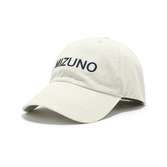 【MIZUNO 美津濃】棒球帽 Baseball Cap 米白 藍 可調帽圍 老帽 帽子 美津濃(D2TWB107-05)