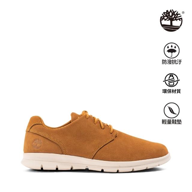 【Timberland 官方旗艦】男款小麥色皮革低筒休閒鞋(A411H231)