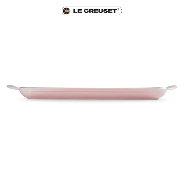 【Le Creuset】琺瑯鑄鐵鍋雙耳長方鐵烤盤32cm(貝殼粉)