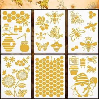 【子玄】塗鴉模板 蜂蜜主題 6片一組(蜜蜂塗鴉板 塗鴉蜜蜂 蜜蜂拓印)