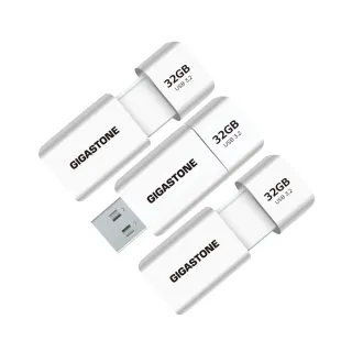 【GIGASTONE 立達】32GB USB3.1/3.2 Gen1 極簡滑蓋隨身碟 UD-3202 白-超值3入組(32G USB3.2 高速隨身碟)