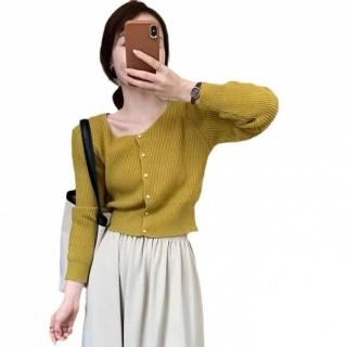 【巴黎精品】現貨+預購 針織外套長袖毛衣(休閒圓領短款百搭女外套6色w1aa23)