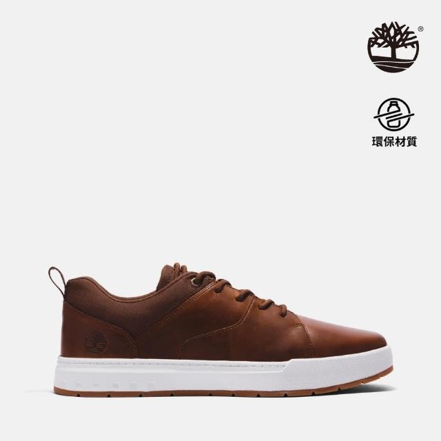 【Timberland 官方旗艦】男款棕色皮革低筒休閒鞋(A5Z1S358)