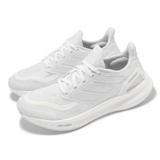 【adidas 愛迪達】慢跑鞋 Pureboost 5 男鞋 女鞋 白 網布 緩衝 全白 運動鞋 愛迪達(ID3618)