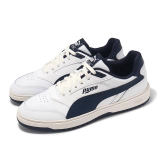 【PUMA】休閒鞋 Doublecourt 男鞋 白 藍 皮革 低筒 緩衝(393284-13)