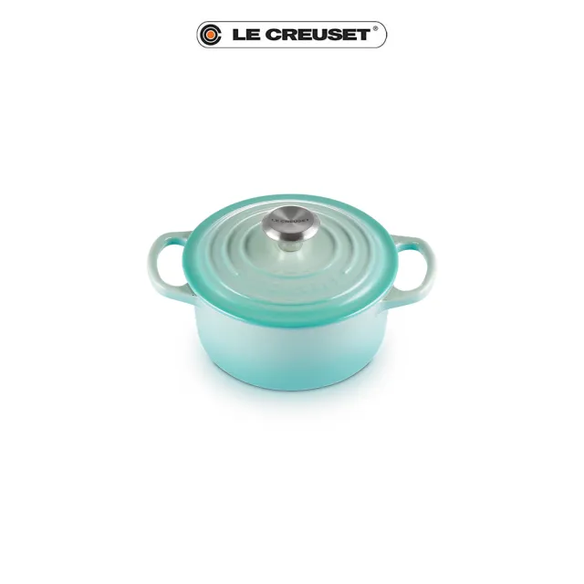 【Le Creuset】典藏琺瑯鑄鐵鍋圓鍋  18cm(薄荷綠-鋼頭)