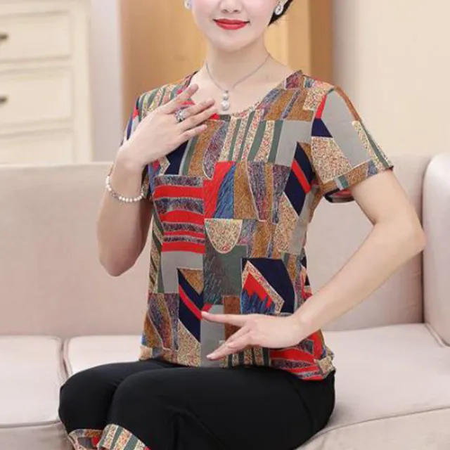 【LANNI 藍尼】● 時尚中年舒適彈力套裝-2色(XL-5XL/套裝)