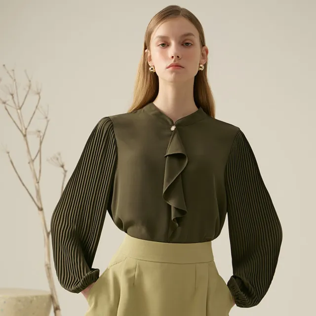 斷碼福利AILENE藝褶傘擺上衣4件(U)