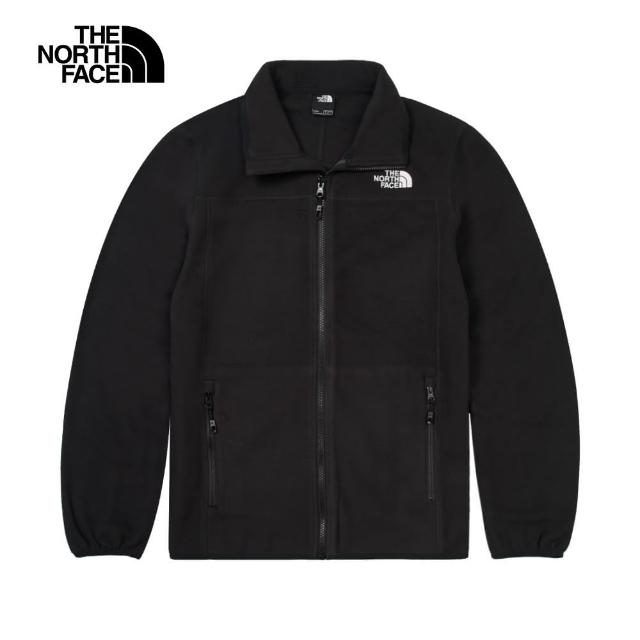 【The North Face 官方旗艦】北面男款黑色立領抓絨外套｜8AYK4H0