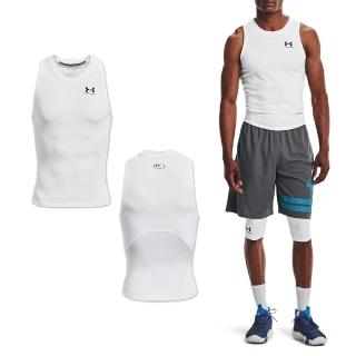 【UNDER ARMOUR】背心 HG Armour Tank Top 男款 白 快乾 吸汗 緊身 運動 籃球 無袖(1368352100)