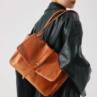 【巴黎精品】現貨+預購 手提包真皮側揹包(植鞣牛皮復古大容量女包包4款a1gr10)