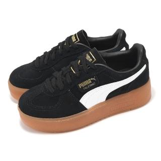 【PUMA】德訓鞋 Palermo Elevata Wns 女鞋 黑 白 厚底 膠底 復古 麂皮 休閒鞋(399348-01)