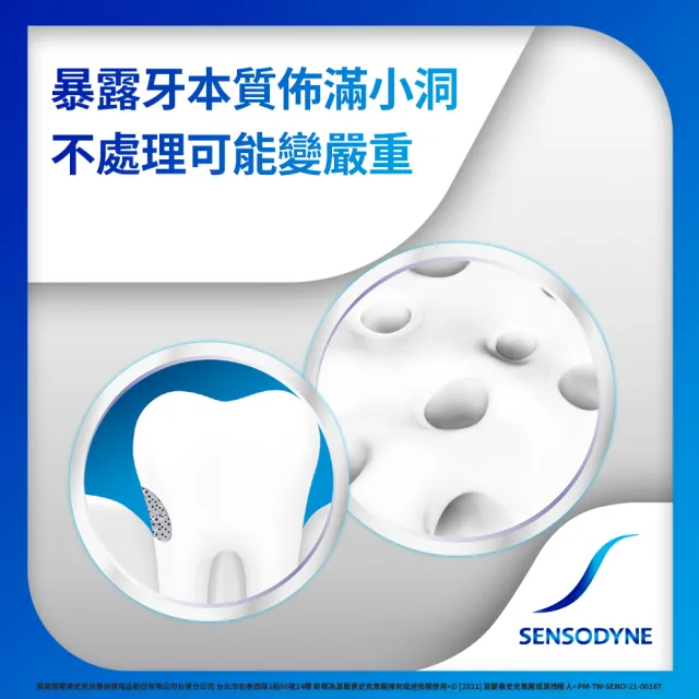 【SENSODYNE 舒酸定】專業修復抗敏牙膏5入+牙刷1入