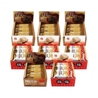 【明奇】天使蛋白威化餅-巧克力*4盒&花生*4盒(健身/蛋白粉/健康零食/禮盒/高蛋白餅乾/低卡零食/mct油)