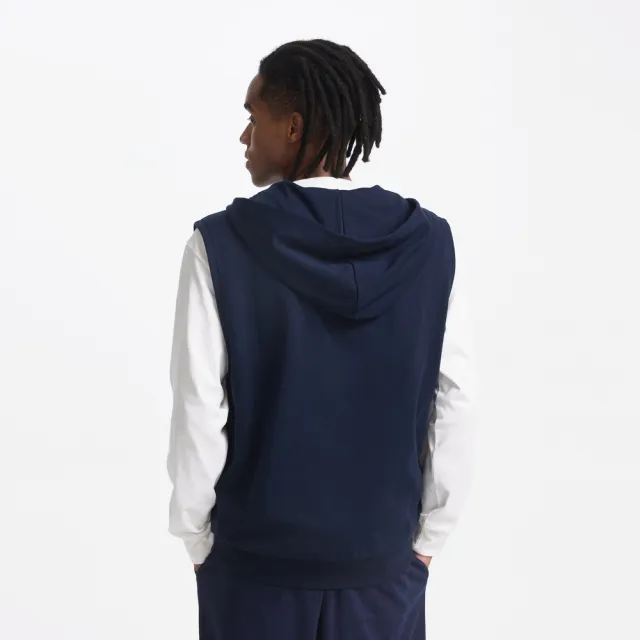 【GAP】男裝 Logo無袖連帽外套-海軍藍(637168)