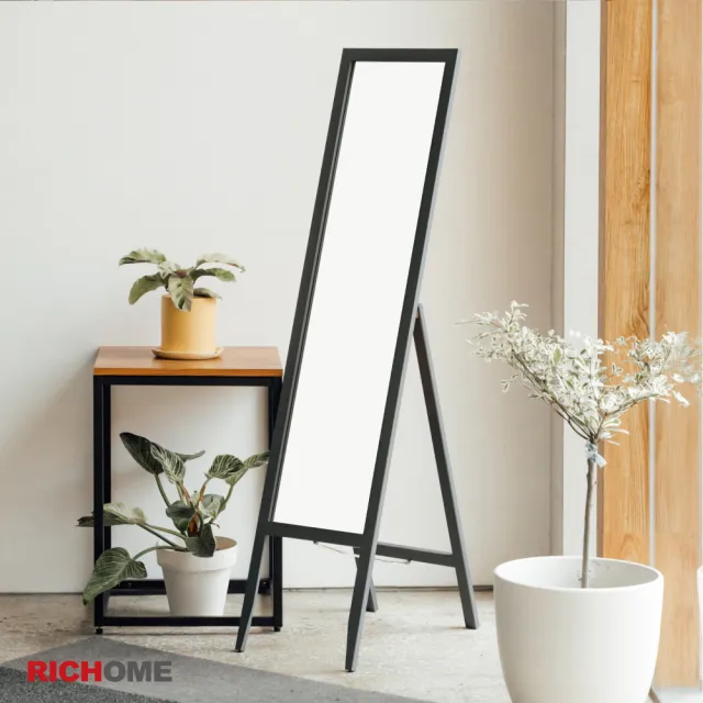 【RICHOME】防爆松木穿衣鏡(台灣製 實木框架 全身鏡 立鏡 鏡子)