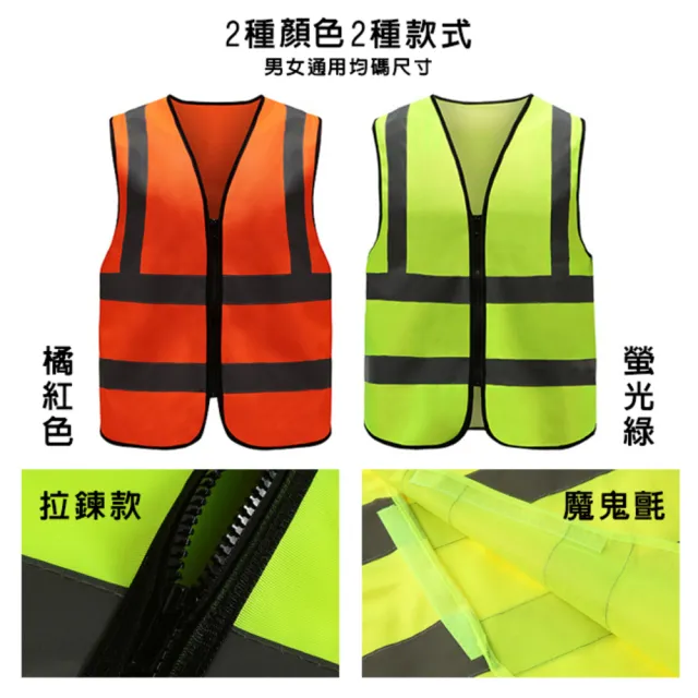 【塔克百貨】反光衣 反光背心 安全背心 警用背心 拉鍊反光衣 工程背心 導護 施工 警消