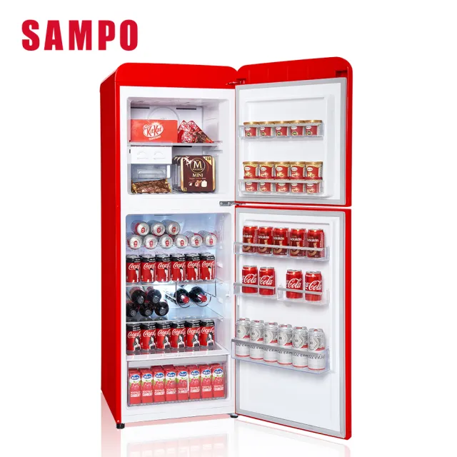 【SAMPO 聲寶】210公升歐風復古美型一級變頻雙門冰箱(SR-C21D-R)