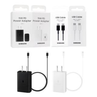 【Samsung 三星】原廠 15W快充旅充組1.8m - 盒裝(含充電器T1510+3A 雙Type C線DX310)