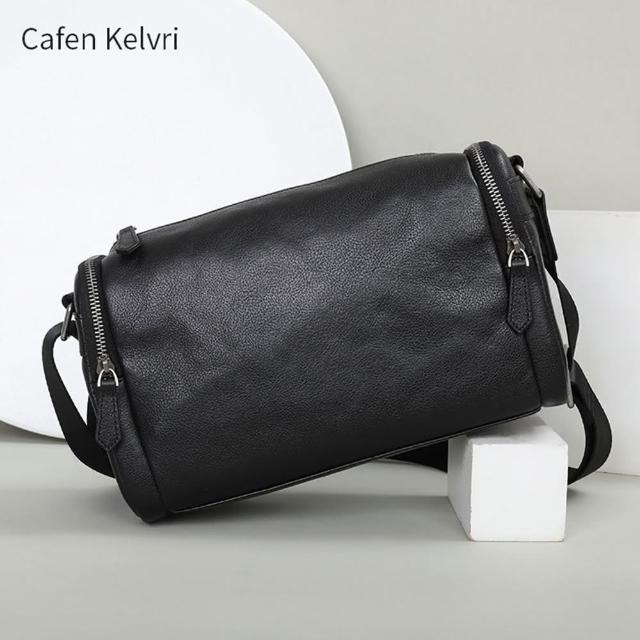 【巴黎精品】現貨+預購 側背包真皮肩背包(植鞣牛皮斜背休閒男包包a1gz17)