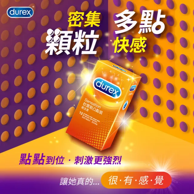 【Durex 杜蕾斯】凸點裝保險套12入*4盒(共48入 保險套/保險套推薦/衛生套/安全套/避孕套/避孕)