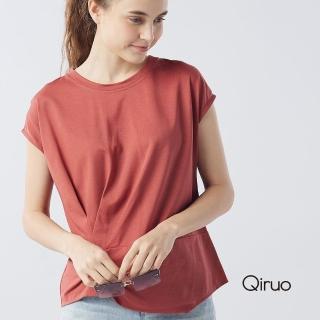 【Qiruo 奇若名品】春夏專櫃淺磚紅短袖上衣1305A百搭實穿款(M-2XL)