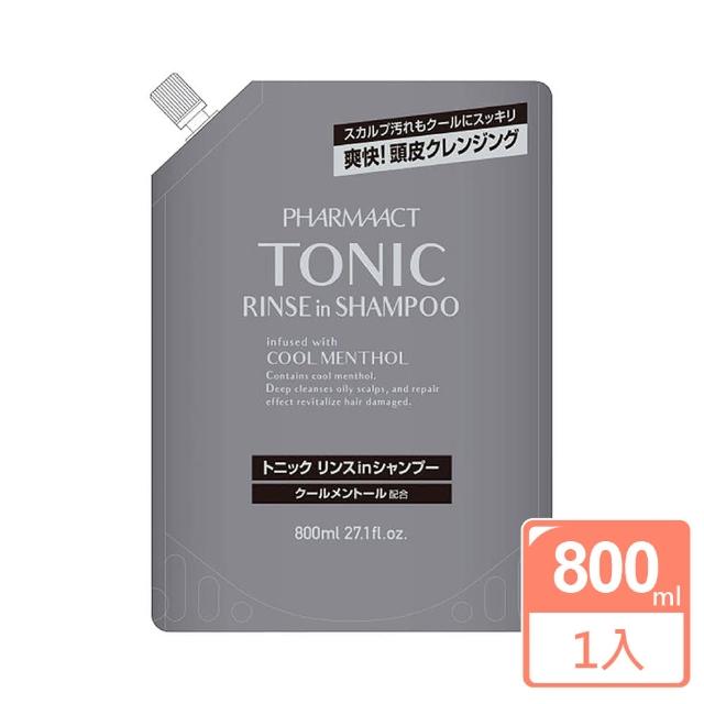 【KUM 熊野】日本 TONIC 冰涼爽快洗髮精補充包 800ml(涼感/清爽/酷涼/平輸商品)