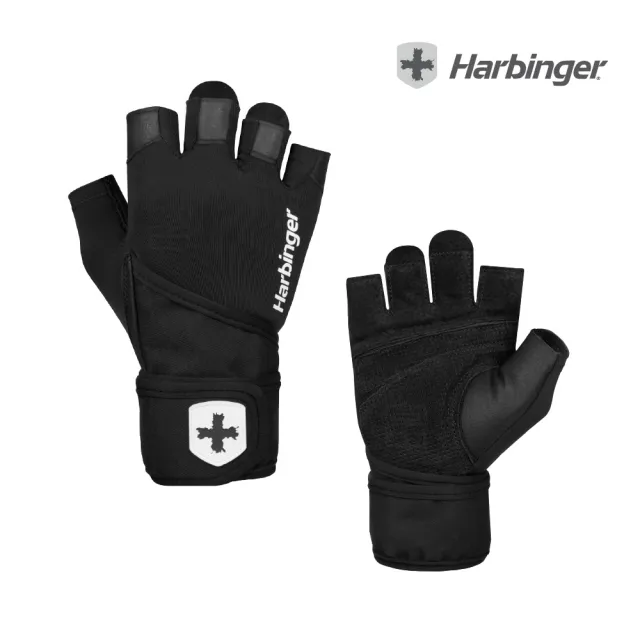 【Harbinger】2.0 Pro 重訓/健身用專業手套-黑(Pro Wristwrap Gloves 2.0 男女適用)