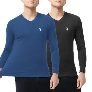 【PLAYBOY】//2件組 棉絨保暖V領長袖-速(吸汗透氣/保暖/舒適親膚/長袖/男內衣)