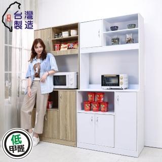 【BuyJM】臺灣製低甲醛居家雙層高廚房櫃(電器櫃/收納櫃/碗盤櫃/微波爐架)