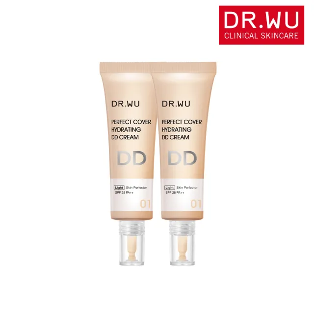 【DR.WU 達爾膚】超完美保濕DD霜SPF28 40ML(明亮色 2入組)