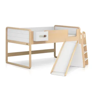 【Boori】貝崙實木中床-配件-溜滑梯-薏米白(溜滑梯)