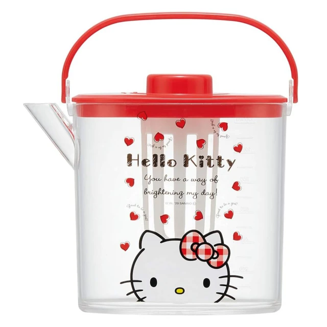 Skater 三麗鷗 Hello Kitty 手提式透明冷水壺 附濾網1200ml(餐具雜貨)