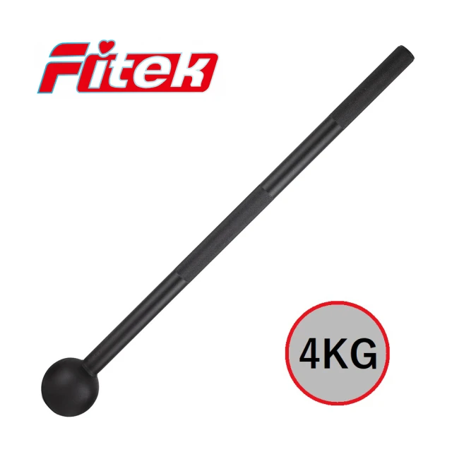 Fitek 4公斤鋼製圓頭錘鈴 4KG 手柄有壓花防滑(健身棒錘 鎚鈴 棒鈴 強化核心訓練)