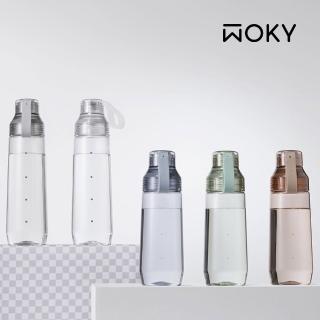 【WOKY 沃廚】Ecozen透明水瓶800ml-附彈跳吸管(運動水壺/輕量水壺/冷泡瓶)
