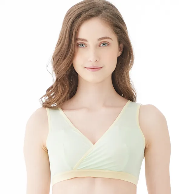 【Gennies 奇妮】2件組*哺乳內衣 休閒交叉款無鋼圈內衣(共4色)