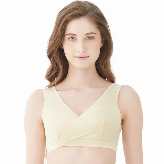【Gennies 奇妮】2件組*哺乳內衣 休閒交叉款無鋼圈內衣(共4色)