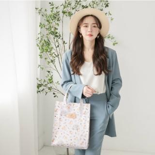 【uma hana】早安柯基上班上課多用途防水A4手提袋(公事袋/文件袋/補習袋/萬用袋)