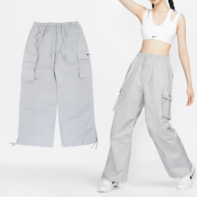 NIKE 耐吉 長褲 NSW Mid-Rise Cargo Pants 女款 灰 抗撕裂 抽繩 寬鬆 工裝褲 褲子(FV7521-077)