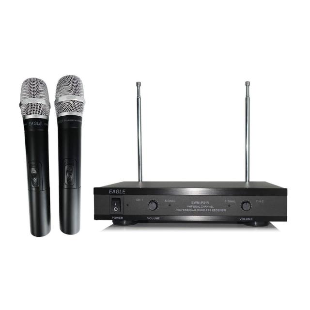 【EAGLE 美國鷹】EWM-P21V 無線麥克風(雙頻無線麥克風/消除干擾/唱歌/會議/演說/教學)