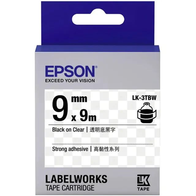 【EPSON】標籤帶 透明底系列 6mm/9mm/12mm(金字/黑字)