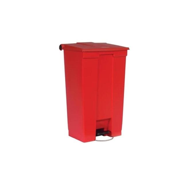 【Rubbermaid】腳踏式垃圾桶87L 紅色(FG614600RED)