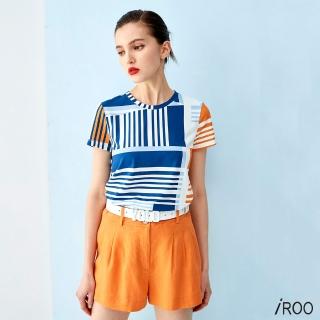 【iROO】橘色棉麻短褲