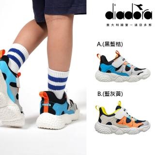 【DIADORA】童鞋 中童 男女款 生活時尚 運動鞋 休閒鞋 魔鬼氈 Bubble 二色(DA13150/DA13151)