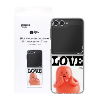 【Samsung 三星】Galaxy Z Flip6 原廠 黏黏怪物研究所 聯名保護殼 - Love款(GP-FPF741)