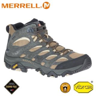 【MERRELL】男 MOAB 3 MID GORE-TEX中筒登山鞋《鐵灰/袋棕》ML036251/健走鞋/登山鞋(悠遊山水+)