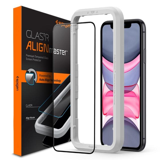 【Spigen】SGP iPhone 11/XR Align Master-玻璃保護貼-黑(含快貼版)